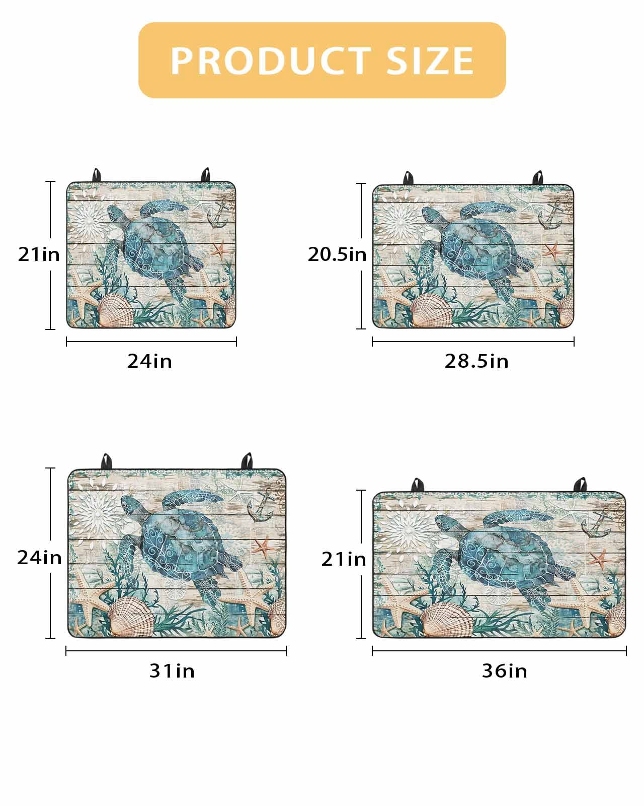 nqOlkjepod Large Induction Cooktop Protector Mat 36"x21", Teal Coastal Turtle Stove Top Covers for Electric Stove, Ocean Coral Nautical Anchor Retro Stove Burner Cover Mats, Glass Top Stove Cover