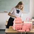 thumbnail image 2 of HNMKIU Backpack For Women Large Capacity School Bag With 5 Piece Set Lightweight Bookbag For Students ,Pink, 2 of 4