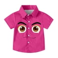 thumbnail image 3 of Chemise à Manches Courtes pour Enfants avec Poche et Imprimé, Haut Décontracté à Col Rond pour Garçons et Filles, Âges 2-15 Ans en Vert Armée, 3 of 8