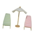 thumbnail image 2 of Kokiya 3 Pieces 1:12 Dollhouse Beach Chair and Umbrella for Miniature Garden Indoor, 2 of 9
