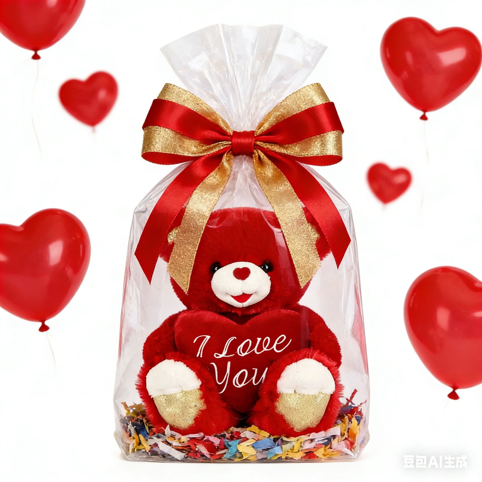 Deeceymbur Heart Pattern Stuffed Bear Doll 8 Inch Plush Teddy Soft Cuddly Home Decor Gift for Special Occasions Daily Comfort