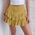 thumbnail image 2 of Skirt Shorts for Women Summer Layered Pleated Flowy Mini Skirt Shirred High Waisted Ruffle Flared Short Skirts, 2 of 9
