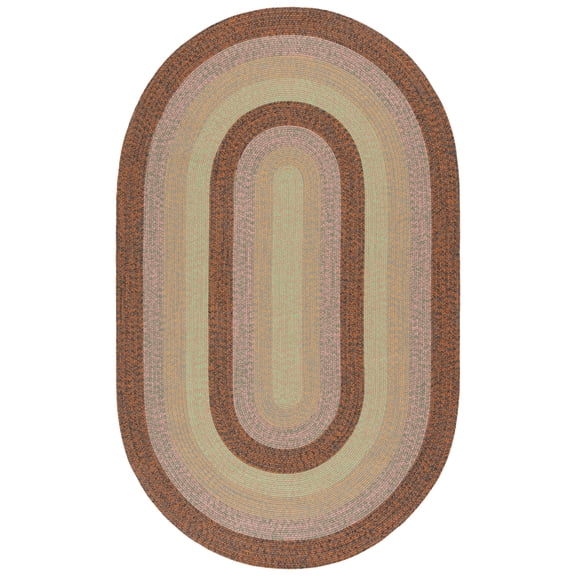 SAFAVIEH Braided Jarrod Geometric Machine Washable Reversible Area Rug, Dark Brown/Light Green, 8' x 10' Oval