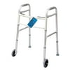 Carex Aluminium Fixed Wheel Dual Paddle Rolling Walker, Seniors, Height Adjustable, 300 lb Capacity