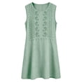 thumbnail image 5 of VBVC Women's Embroidered Crew Neck Dress , Summer Sleeveless Tunic Dress For Women , Ladies' Lightweight Breathable Dress with Pockets,Green,S-2XL, 5 of 7