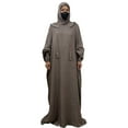 thumbnail image 2 of Haivin Women's Fashionable Solid Color Sleeve Loose Long Sleeved Hooded Casual Long Skirt, 2 of 6