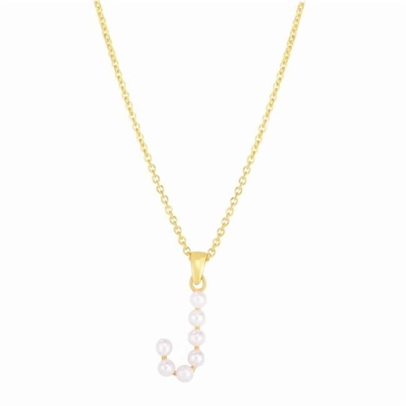Royal Chain SETJ3123-18 18 in. 14K Yellow Gold Initial J Pendant Chain Necklace