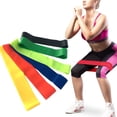 thumbnail image 1 of 1PC Yoga Stretch Band Ring Shape Elastic Resistance Loop Leg Strength Training Accessories (Random Color), 1 of 9