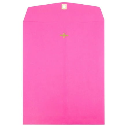 Ultra Thin Envelope - JAM Paper 9 x 12 Open End Catalog with Clasp Closure Envelope, Ultra Fuchsia Pink, 100/pack