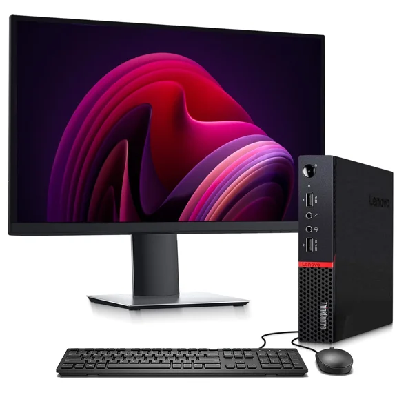 Restored Lenovo ThinkCentre 715 Tiny Desktop | AMD PRO A10-9700E Tiny | 8GB RAM | 256GB SSD| Radeon R7 Graphics | 24" LED Monitor |Keyboard & Mouse | Built in Wi-Fi | Windows 11 Pro ( )