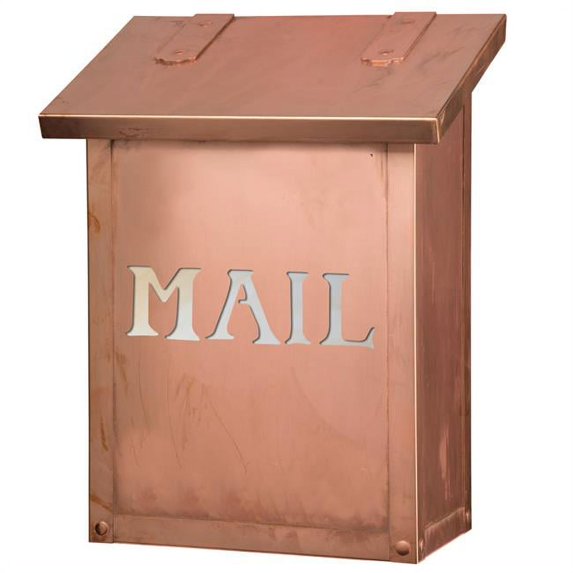 Americas Finest Lighting AF-1-MAIL-OP-HN Classic Vertical Mailbox with Mail Stencil, Honey - Old Penny