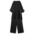 thumbnail image 4 of Women's Fashionable Two Piece Suit Set with V Neck Blouse and Wide Leg Elastic Waist Trousers for Casual Streetwear Outfits, 4 of 7