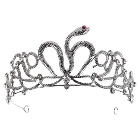 Raindrops Egyptian Snake Crown Headpiece with Rhinestones for Bride Wedding and Costume Party Hair Accessories
