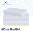 thumbnail image 5 of Sweet Home Collection Fits 18"-24", Extra Deep Pocket, 6 Piece Supreme Microfiber Sheet Set, King - White, 5 of 5
