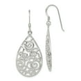 thumbnail image 1 of Beautiful Sterling Silver Polished Filigree Dangle Earrings, 1 of 2