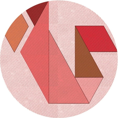 

Ahgly Company Indoor Square Patterned Pink Area Rugs 3 Square