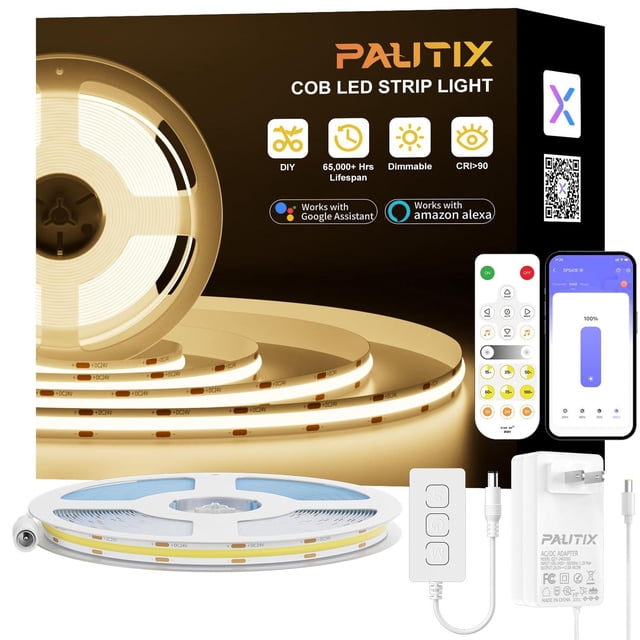 Tira de Luz LED PAUTIX Blanca Regulable de 6,1 m Super Brillante con Alexa y Google Assistant