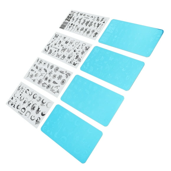 Nail Art Stamping Plate, Nail Plates Set Prevent Scratches Minimalist Reusable for Manicure