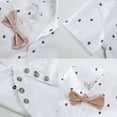 thumbnail image 4 of Baby Boys Gentleman Suit Set, 4pcs Outfits Shirts & Romper & Hat & Bowtie, 4 of 7