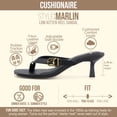 thumbnail image 3 of Cushionaire Marlin Low Kitten Heels for Women, Thong Style Dressy Heeled Womens Sandals with Adjustable Buckle Closure, 3 of 22