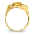 thumbnail image 2 of Solid 14k Yellow Gold 7x5mm Oval Citrine Yellow November Gemstone Checker Diamond Engagement Ring Size 5 (.056 cttw.), 2 of 6