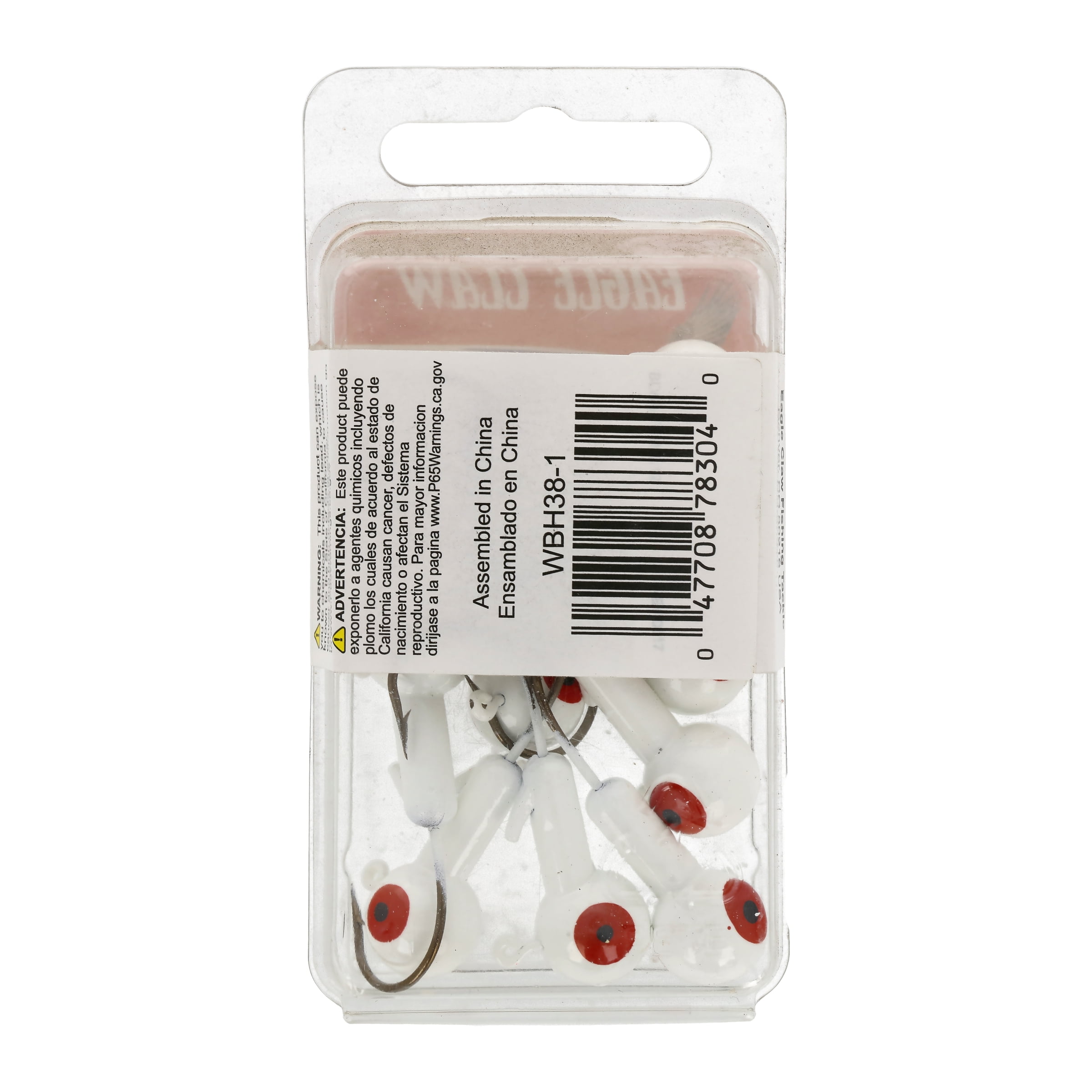 Eagle Claw Ball Head Fishing Jig, Glow with Bronze Hook, 3/8 oz., 10 Count