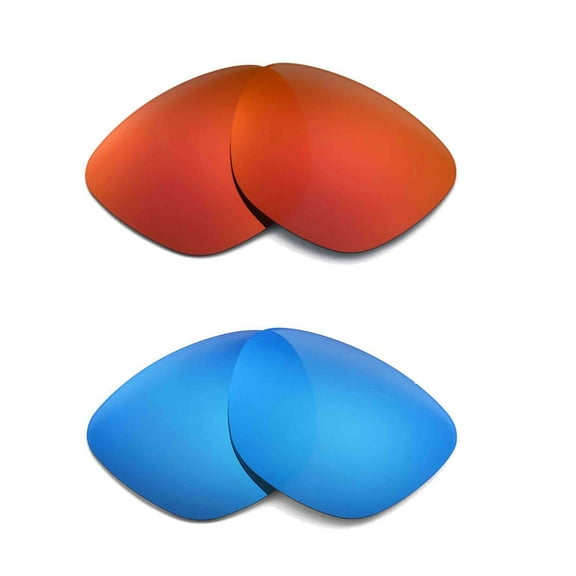 Walleva Polarized Fire Red   Ice Blue Replacement Lenses For Oakley Frogskins Sunglasses
