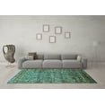 thumbnail image 3 of Ahgly Company Indoor Square Oriental Turquoise Blue Industrial Area Rugs, 8' Square, 3 of 4