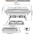 thumbnail image 2 of EVGTTI 8QT Chafing Dishes, 4 Pack High Premium Stainless Steel Complete Set with Half Size Food Pan, Chafing Dish Buffet Set for Gatherings Banquet, 2 of 6