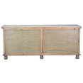 thumbnail image 3 of Cottage Clover Glass Door Credenza Driftwood Brown Solid Wood Display Cabinet, 3 of 3