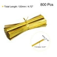 thumbnail image 2 of Uxcell 800Pack 4.7 Inches Metallic Twist Ties Decorative Ties for Candy Bag, Gold, 2 of 4
