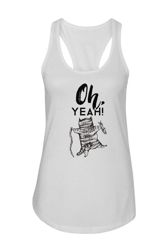 Oh Yeah! Funny Cat   Tank Women -Image by Shutterstock, Female Large