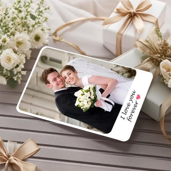 Daisyco Gifts Custom Picture Metal Wallet Insert Card Personalized Aluminum Photo Love Note Anniversary Gift