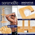 thumbnail image 3 of SereneLife Bamboo Hanging Shower Caddy with 2 Tiers, Anti-Slip Design for Bathroom Essentials, Self-Draining Shelves for Easy Organization, 3 of 7