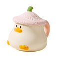 thumbnail image 4 of Taza de café de cerámica, taza de desayuno, gran capacidad, adorable para el hogar, la cocina, el agua. Rosa, 4 of 9