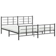 thumbnail image 4 of vidaXL Metal Bed Frame without Mattress with Footboard Black 76"x79.9", 4 of 9
