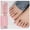 White French - Short Toenails, variant on Beetles French Tip Press On Nails, Short Almond Pink, 224pcs for DIY Manicure and Nail Art