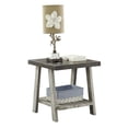 thumbnail image 4 of Contemporary End Table with Storage Shelf, Two-Tone Wood Shelf Side Table, Rectangular Nightstand for Small Space, Living Room, Bedroom, Wood Frame Strong and Stable, Weathered Walnut and Gray, 4 of 6