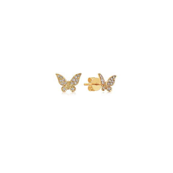 Diamond Butterfly Stud Earring