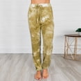 thumbnail image 3 of AWXNJUX Linen Pants Women Women's Tie-Dye Mid Waist Cotton Pants Loose Straight Pocket Casual Trouser Womens Pants Casual Pants Beach Pants for Women (Khaki,M), 3 of 4