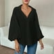 thumbnail image 5 of Sudadera corta,Blusa informal de manga larga con cuello en V para mujer, cuello redondo, poliéster suave, ideal para el hogar o el trabajo, sopatenor, 5 of 6