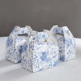 thumbnail image 6 of Efavormart 25 Pack White Blue Party Favor Gift Tote Gable Boxes with Chinoiserie Floral Print, Candy Treat Boxes - 6"x3.5"x7", 6 of 9