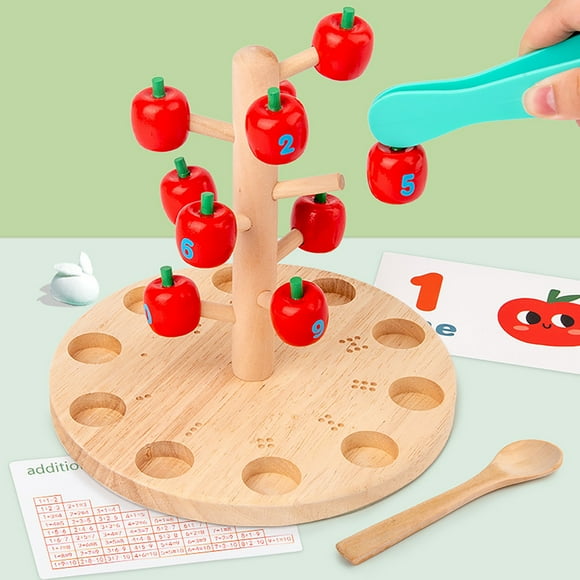 RYRDWP Clearance Kids’ Fun Apple Picking Game Wooden Toy – Interactive Educational Play Set for Fine Motor Skills & Hand-Eye Coordination