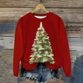 thumbnail image 5 of Christmas Sweatshirts for Women Long Sleeve Round Neck Xmas Graphic Trendy 2026 Casual Loose Pullover Tops (M, Red), 5 of 6