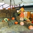 thumbnail image 6 of HAHUT 1 Pack Fall Harvest Scarecrow Decorations - 21.65" Standing Thanksgiving Scarecrows with Sunflowers and Bow for Autumn, Halloween, Garden, Yard, Porch Decor (Orange), 6 of 7