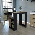 thumbnail image 2 of Ready-to-Assemble Kitchen Island | Perfect for Creating a Functional Kitchen Space | Boasts Elegant Black/Natural Oak Finish, 2 of 5
