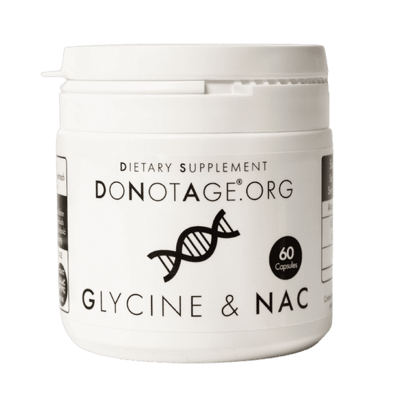 DoNotAge.org Glycine & NAC 60 capsules - 300mg of Glycine and 300mg of NAC - Antioxidant - Anti-Aging Supplement, Vegan