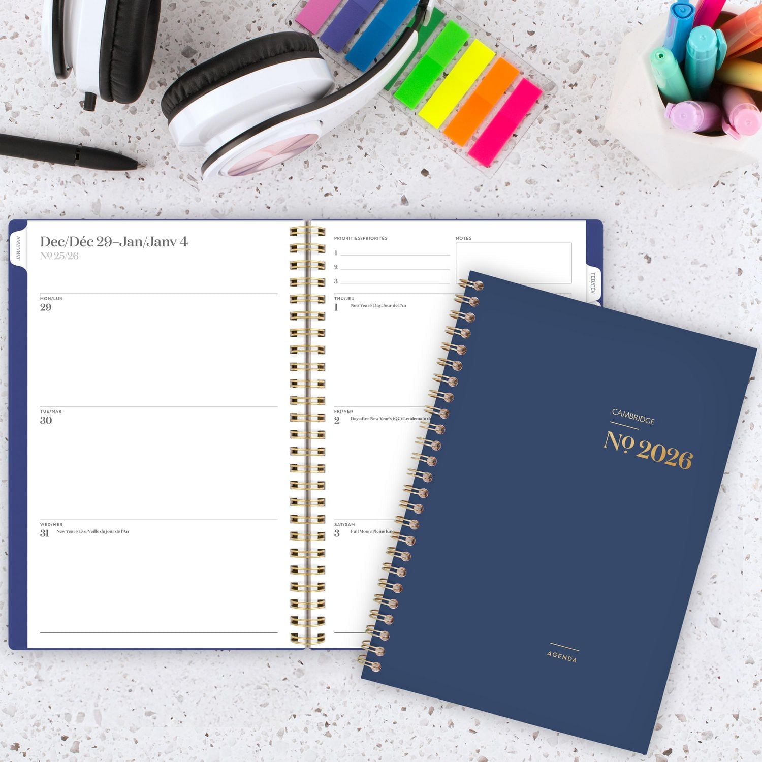 2026 Cambridge Workstyle Classic Navy Small Weekly Planner