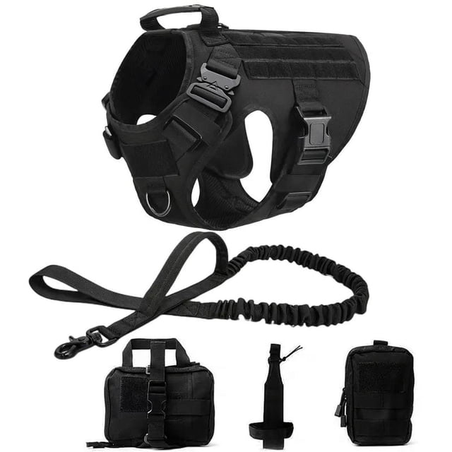 K9 Tactical Military Vest Pet German Shepherd Golden Retriever Tactical Training Dog Harness and Leash Set For All Breeds Dogs ShopWise Round