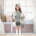 thumbnail image 7 of FORMRS Wearable Blanket Hoodie with Sleeves for Kids Cozy Flannel Sweatshirt, Gray Cute Cats, 7 of 7